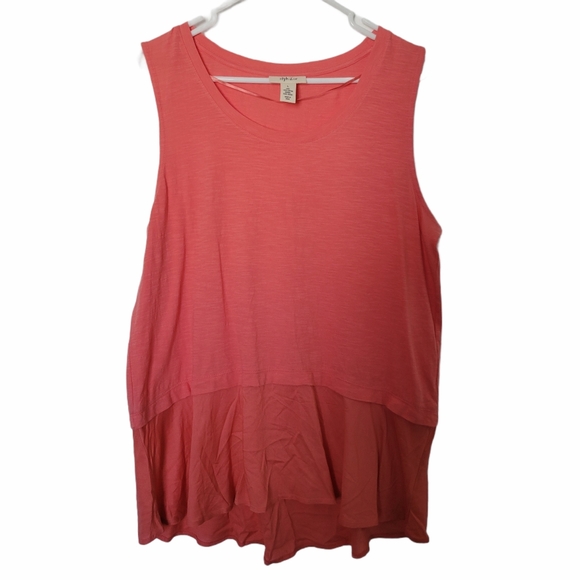 Style & Co. Tops - Style & Co Mixed Material Tank Blouse Size Large